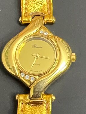 Ronica Gold-Tone Women's Crystal Accent Bracelet Watch